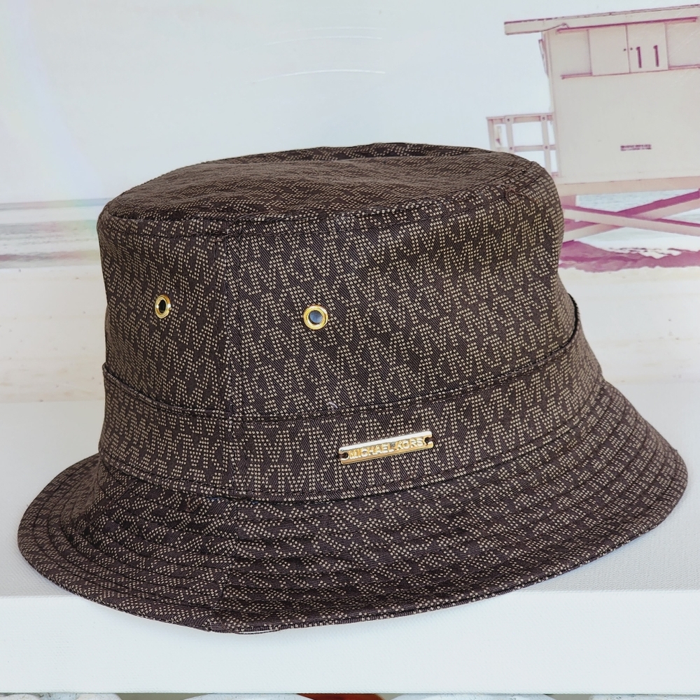 Michael Kors Brown Logo Bucket Hat